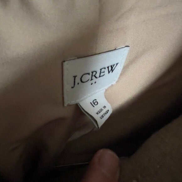 J.Crew Womens $298 Button Neck City Coat Hthr Mushroom Size 16 BU261 - Picture 10 of 10